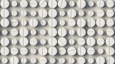 3D animation of white pills on a light background. Modern medical background 스톡 동영상 330896229