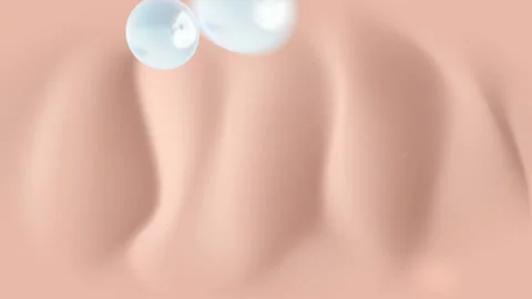 3d animation white serum showcombination vitamins, reduce wrinkles  Stock Footage 157085558