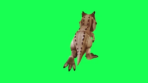 3D animation of a wild dinosaur walking in green screen chromakey Video stock 245358364