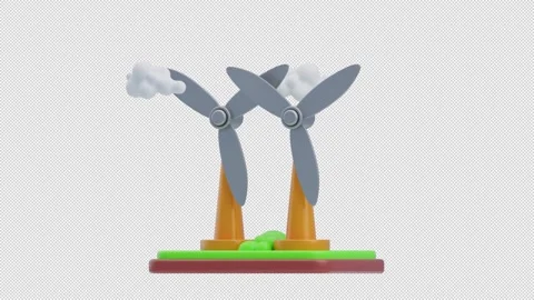 3D Animation of Wind Energy Stock Footage 293212980