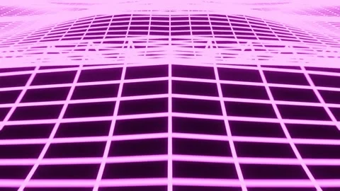 3D Animation wireframe net 80s Retro Futurism Background. 3d illustration render Stock Footage 153065458