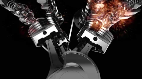 3D animation of a working V8 engine with... | Stock Video | Pond5