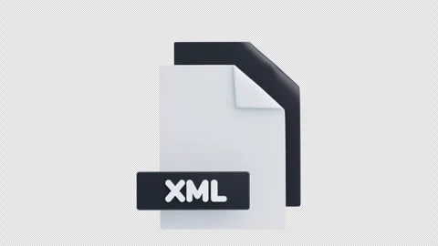 3D Animation of XML File 3D Icon. File Format Concept Stock Footage 315270213