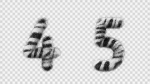 3D animation Zebra woolen numbers 4 and 5 Stock Footage 267281110