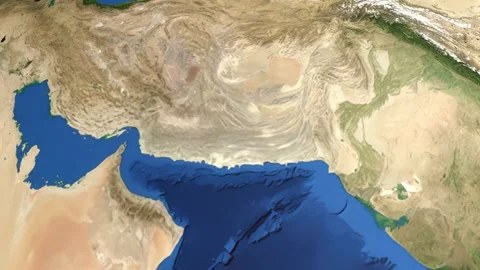 3D Animation Zooming from Space into Sitra and Middle East Map Stock Footage 331556784