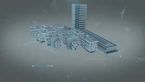 3d animation zooming into wire frame model Stock Footage 131633744