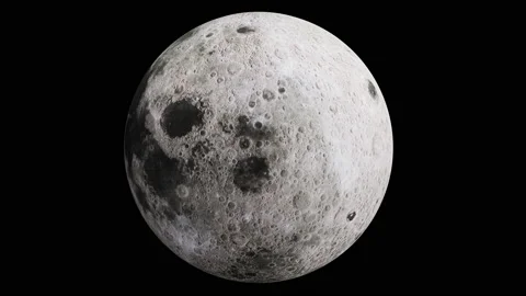 3d animaton of Moon slowly spinning.Seamless Loop with Luma Matte. Stock Footage 162596636