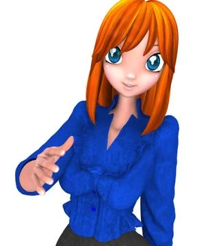 3d anime Charming Secretary 스톡 일러스트