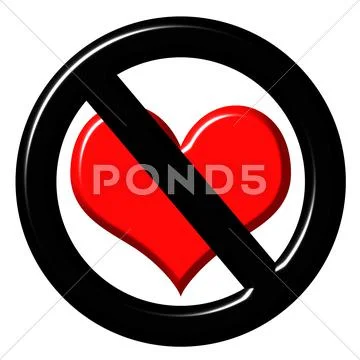3d anti love sign Stock Illustration