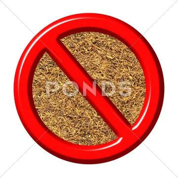 3d anti tobacco sign Stock Illustration