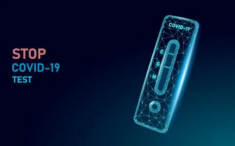 3D antigen rapid test COVID-19 disease. 3D isolated home self analysis Stock Illustration