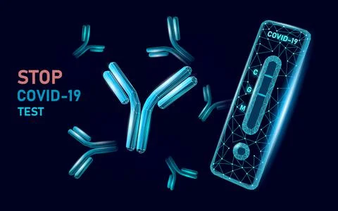 3D antigen rapid test COVID-19 disease. 3D isolated home self analysis Stock-Illustration