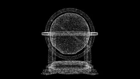 3D Antique school globe on black background. Object made of shimmering part.. イラスト素材
