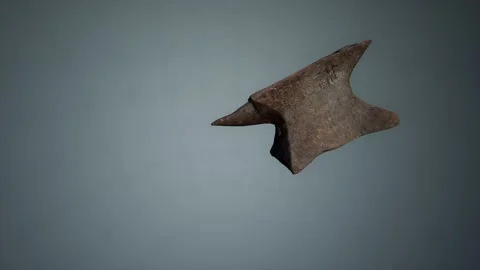 3D anvil rotates in the air Stock Footage 145453205