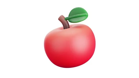 3d apple animation on the white background Stock Footage 219592994