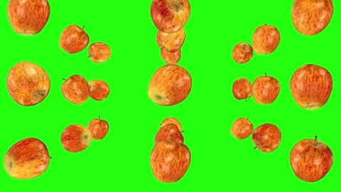 3D apple Falling Animation Green screen Stock video Stock Footage 275073033