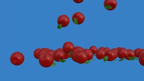 3d apple falling to the floor Stock Footage 274229121