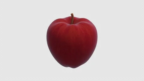 3D Apple Rotating on a Transparent Background. Seamless Loop. Apple 3D. Fruit. Vidéo 281013839