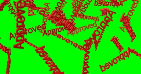 3d APPROVED text Video stock 100107971