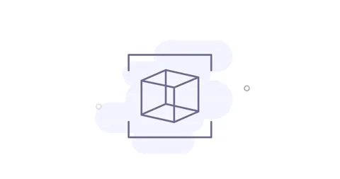 3d ar object animated outline icon on wh... | Stock Video | Pond5