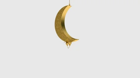3D Arabic Golden Moon Stock Footage 94174117