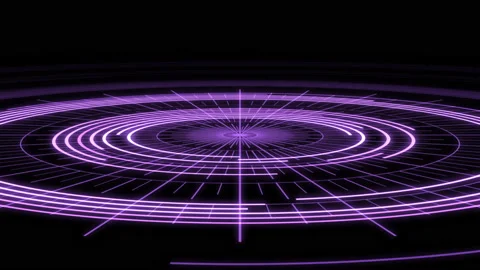 3D Arc Audio Equalizer Radial Patterns Blinking Purple X80 Degrees Large VJ Loop Vidéo 155066074