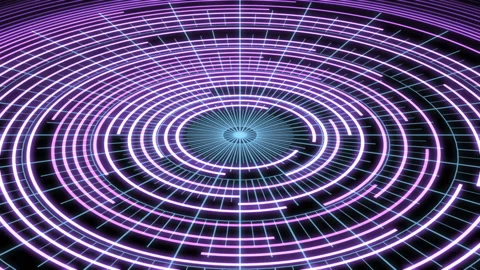 3D Arc Audio Equalizer Radial Patterns Ripple Purple X60 Degrees Large VJ Loop Vidéo 159033326