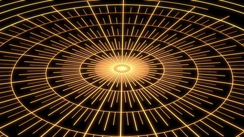 3D Arc Audio Equalizer Radial Patterns Blinking Yellow X60 Degrees Large VJ Loop Vidéo 203358394
