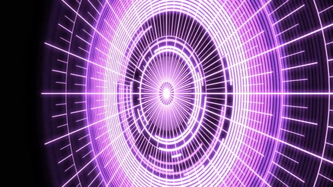 3D Arc Audio Reactive Equalizer Radial Patterns Purple Y50 Degrees Large VJ Loop Video stock 157958772