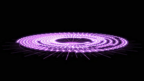 3D Arc Audio Reactive Equalizer B Radial Grids Purple X80 Degrees VJ Loop Video stock 161208051