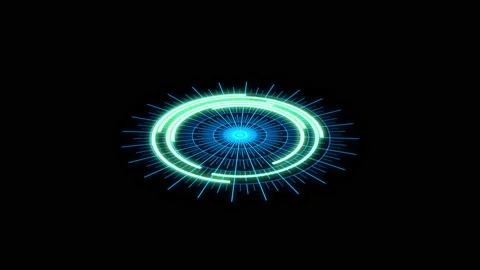 3D Arc Audio Reactive Equalizer Radial Patterns Green Blue X60 Degrees Small VJ Vidéo 166442114