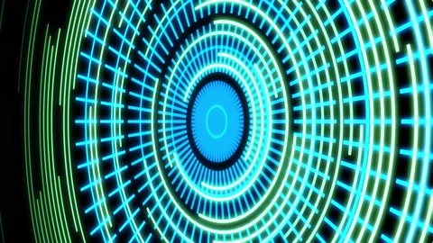 3D Arc Audio Reactive Equalizer Radial Patterns Green Blue Y50 Degrees Large VJ Vidéo 166818829