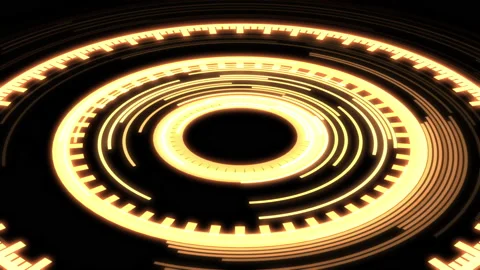 3D Arc Audio Reactive Equalizer Yellow X60 Degrees Large VJ Loop Animation 02 Video stock 170461573