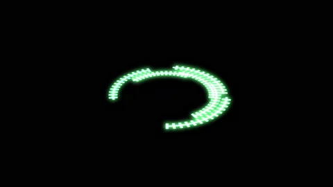 3D Arc Audio Reactive Equalizer B Radial Grids Green X60 Degrees Small VJ Loop Video stock 170899995