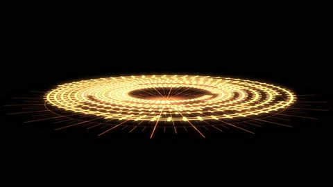 3D Arc Audio Reactive Equalizer B Radial Grids Yellow X80 Degrees VJ Loop Video stock 220377439