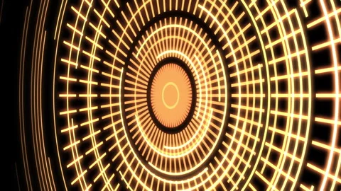 3D Arc Audio Reactive Equalizer Radial Patterns Yellow Y50 Degrees Large VJ Loop 스톡 동영상 310826462