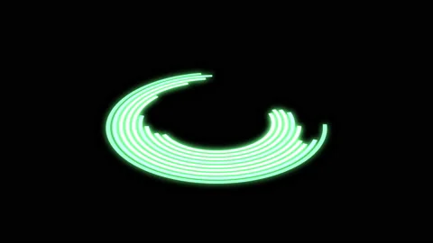 3D Arc Offset Audio Reactive Equalizer Green X60 Degrees Small VJ Loop Animation Video stock 195201174
