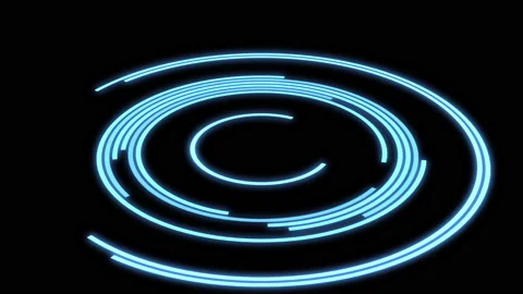 3D Arc Offset D Audio Reactive Equalizer Blue X60 Degrees Large VJ Loop Video stock 228739100