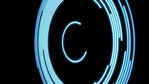 3D Arc Offset D Audio Reactive Equalizer Blue Y50 Degrees Large VJ Loop Video stock 243203801