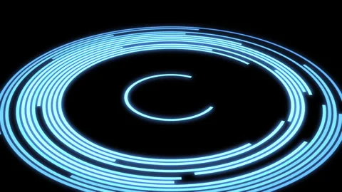 3D Arc Offset D Audio Reactive Equalizer Blue X60 Degrees Large VJ Loop Video stock 274444444