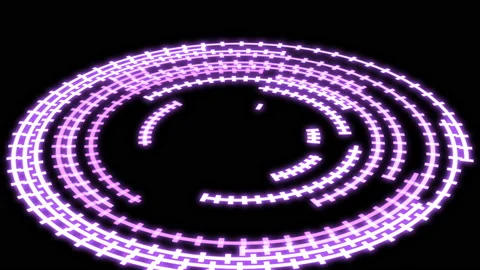 3D Arc Offset E Audio Reactive Equalizer Purple X60 Degrees Large VJ Loop Video stock 170463458