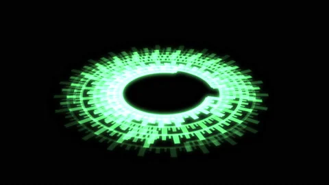 3D Arc Offset Tribal Audio Reactive Bounce Green X60 Degrees VJ Loop Animation Video stock 164046910