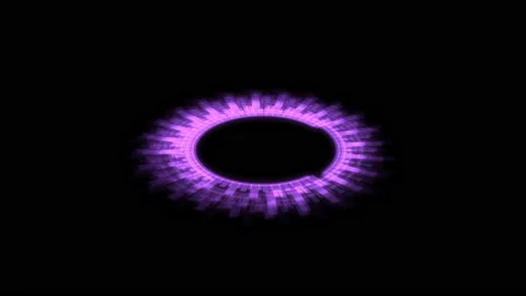 3D Arc Offset Tribal Audio Reactive Bounce Purple X60 Degrees VJ Loop Animation Video stock 166030551