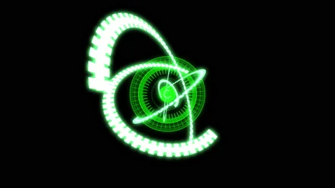 3D Arc Sphere Audio Reactive Equalizer Core Green VJ Loop Animation Stock Footage 155073203