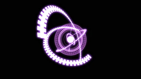 3D Arc Sphere Audio Reactive Equalizer Core Purple VJ Loop Animation Video stock 159605952