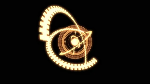 3D Arc Sphere Audio Reactive Equalizer Core Yellow VJ Loop Animation Stock Footage 162642227