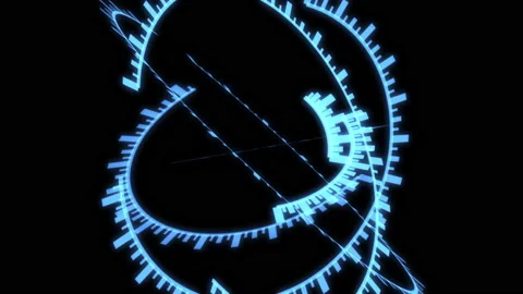 3D Arc Sphere Tribal Audio Reactive Equalizer Blue Large VJ Loop Animation Stock Footage 155073890