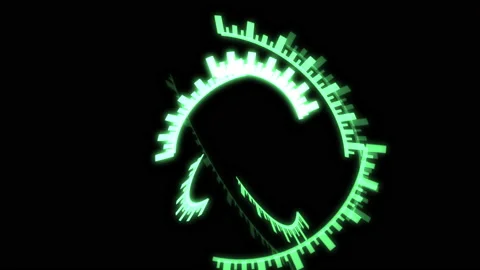 3D Arc Sphere Tribal Audio Reactive Equalizer Green VJ Loop Animation Video stock 160194011