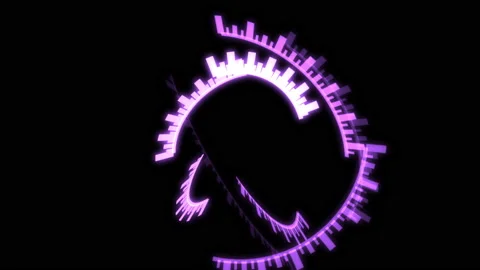 3D Arc Sphere Tribal Audio Reactive Equalizer Purple VJ Loop Animation Stock Footage 164607003