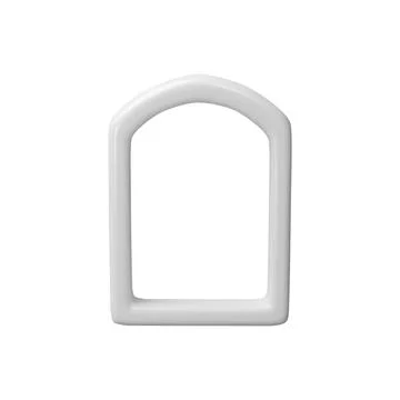 3D arch frame vector illustration, white glossy window or door, vintage border Stock Illustration